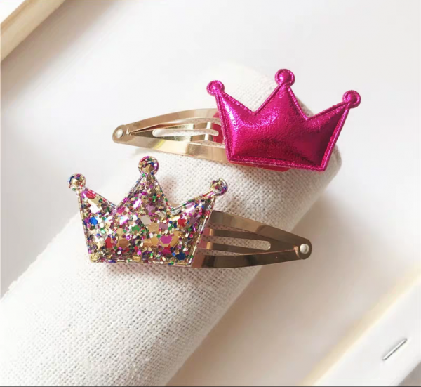 Pink Crown hair clip